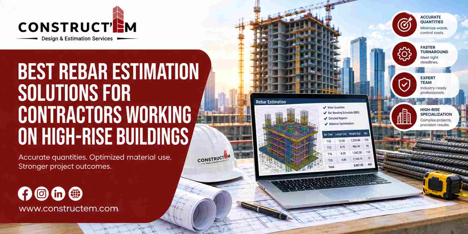 Best Rebar Estimation Solutions for Contractors Working on High-Rise Buildings