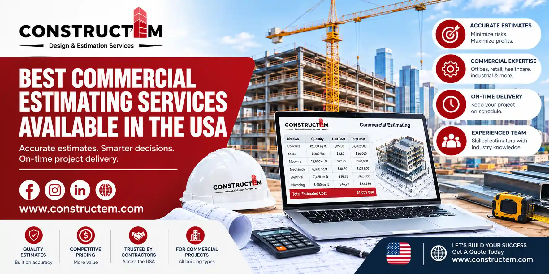 Best Commercial Estimating Services Available in the USA