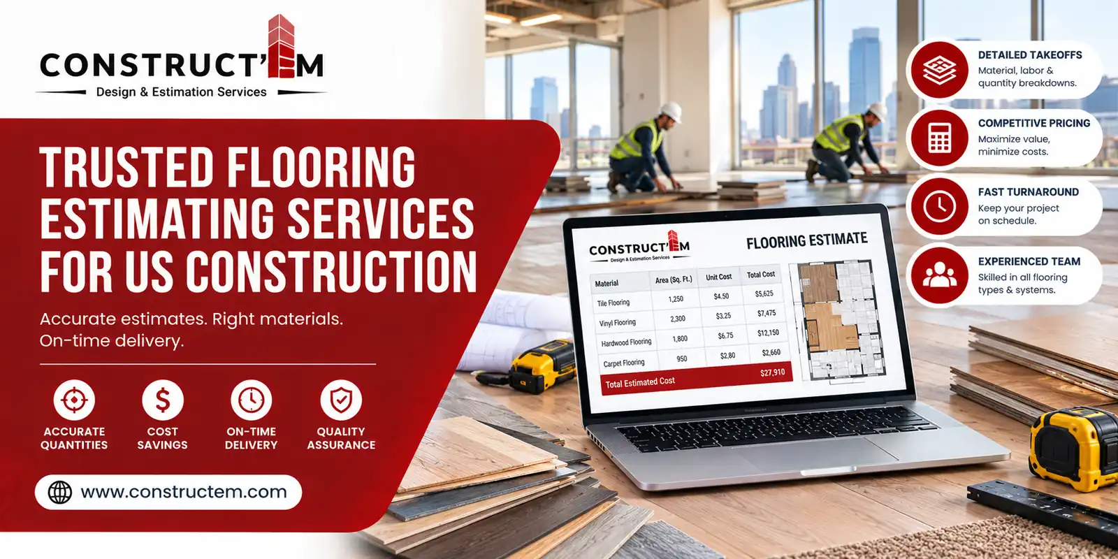 Trusted Flooring Estimating Services for US Construction Contractors,